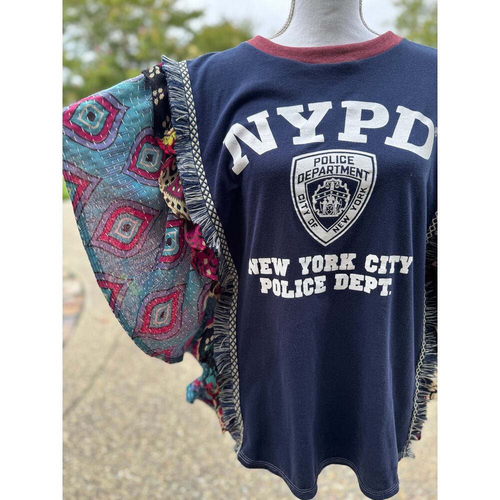 NYPD Upcycled Kantha Fabric Tunic Poncho ONE SIZE | SAME DAY SHIP or NEXT DAY - Picture 7 of 11